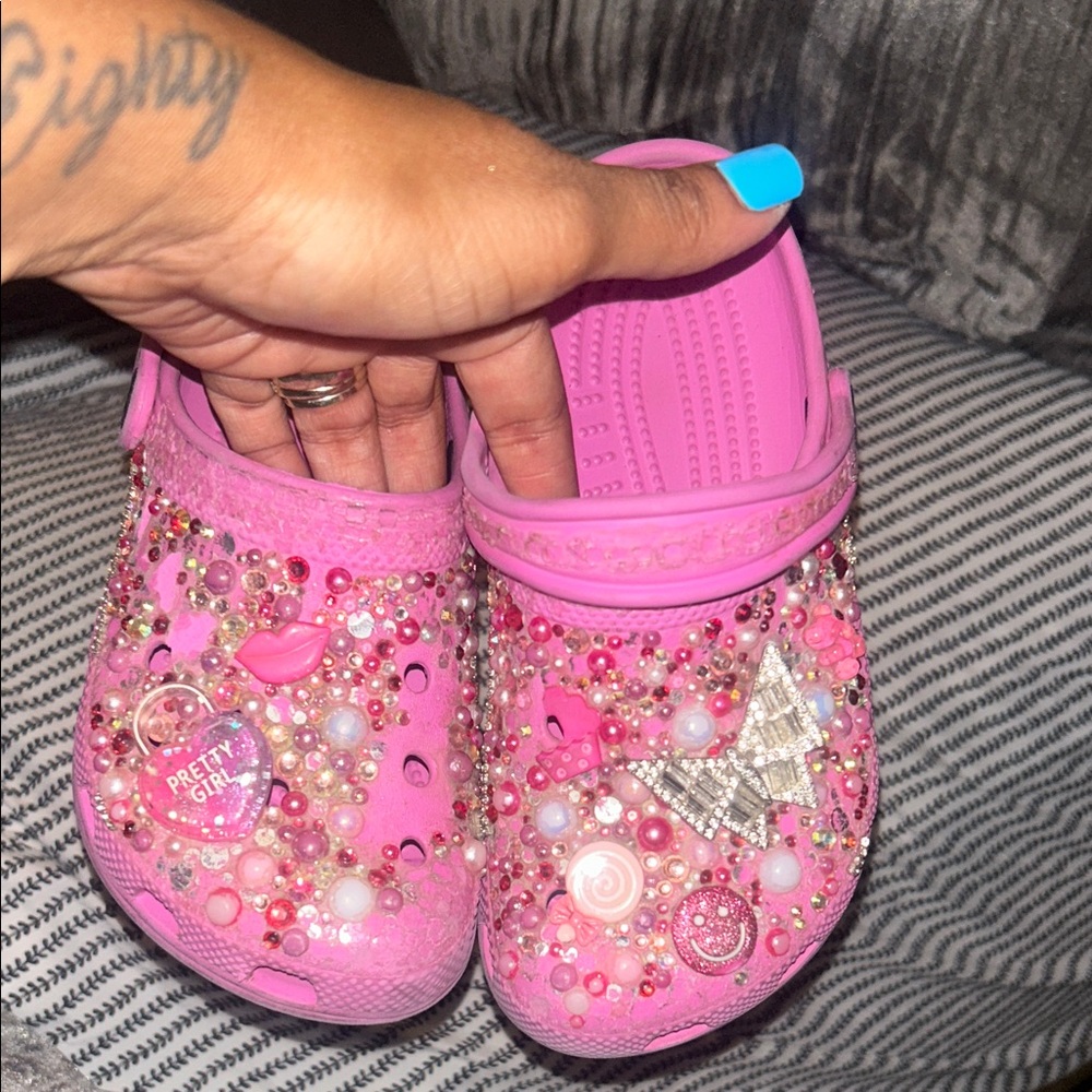 CROCS Kids Pink Bejeweled Sandals